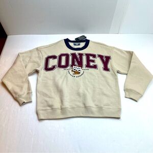 Coney Island Picnic Theater Company Graphic Sweatshirt Womens Small NEW‎ *FLAWED